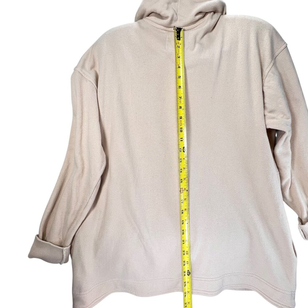 Aerie Beige Hooded Pullover Sweatshirt XS Buttons Pockets Womens Long Sleeve - Picture 16 of 16
